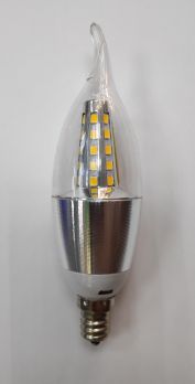 Лампа LED Е12 7W 2700K свеча, серебро