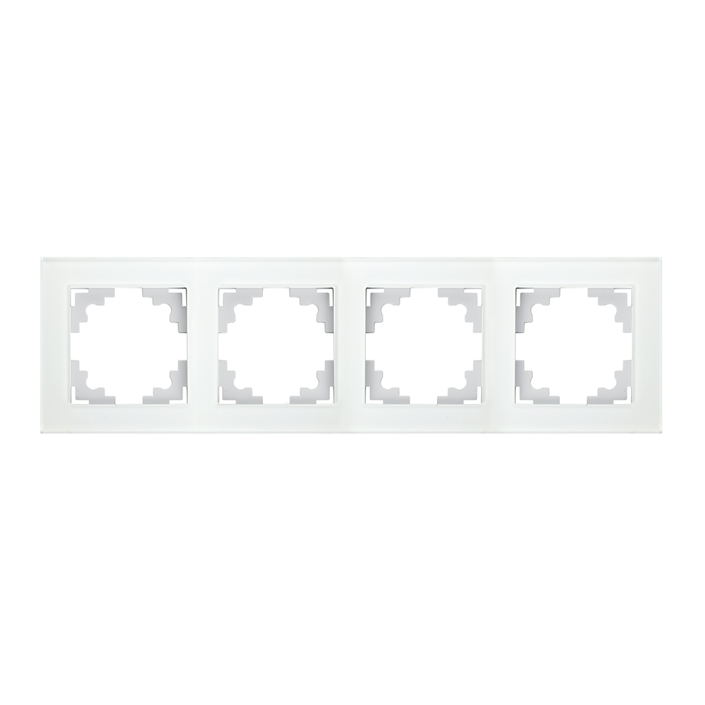 Рамка горизонтальная 4-местная, STEKKER, GFR00-7004-01, серия Катрин, белый
