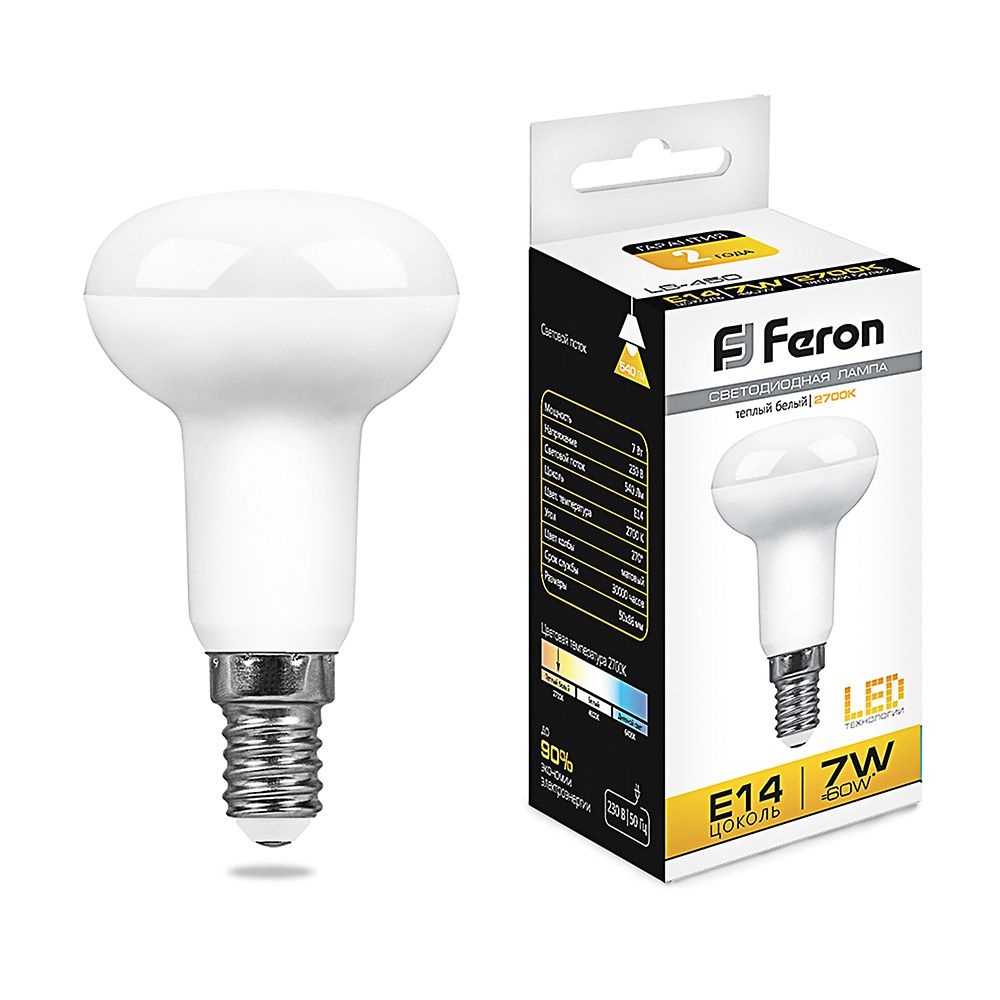 Лампа светодиодная Feron LB-450 E14 7W 2700K
