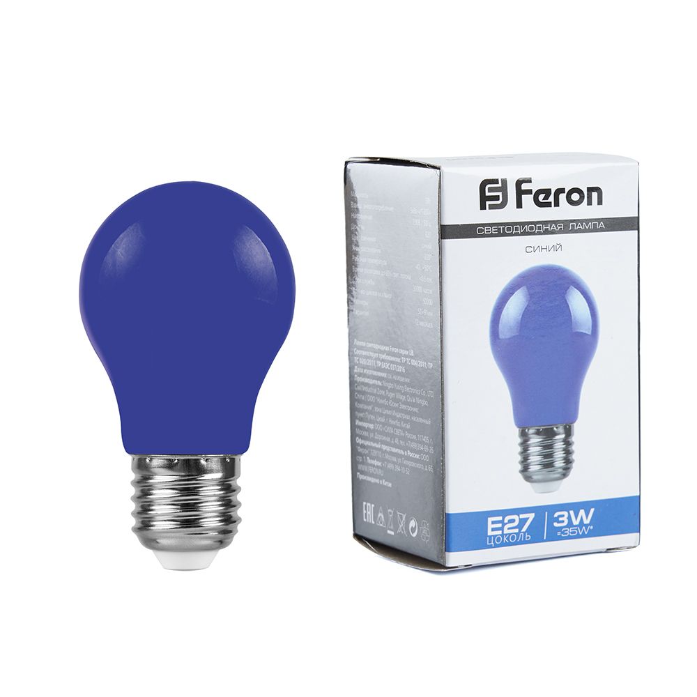 Лампа светодиодная Feron LB-375 E27 3W синий