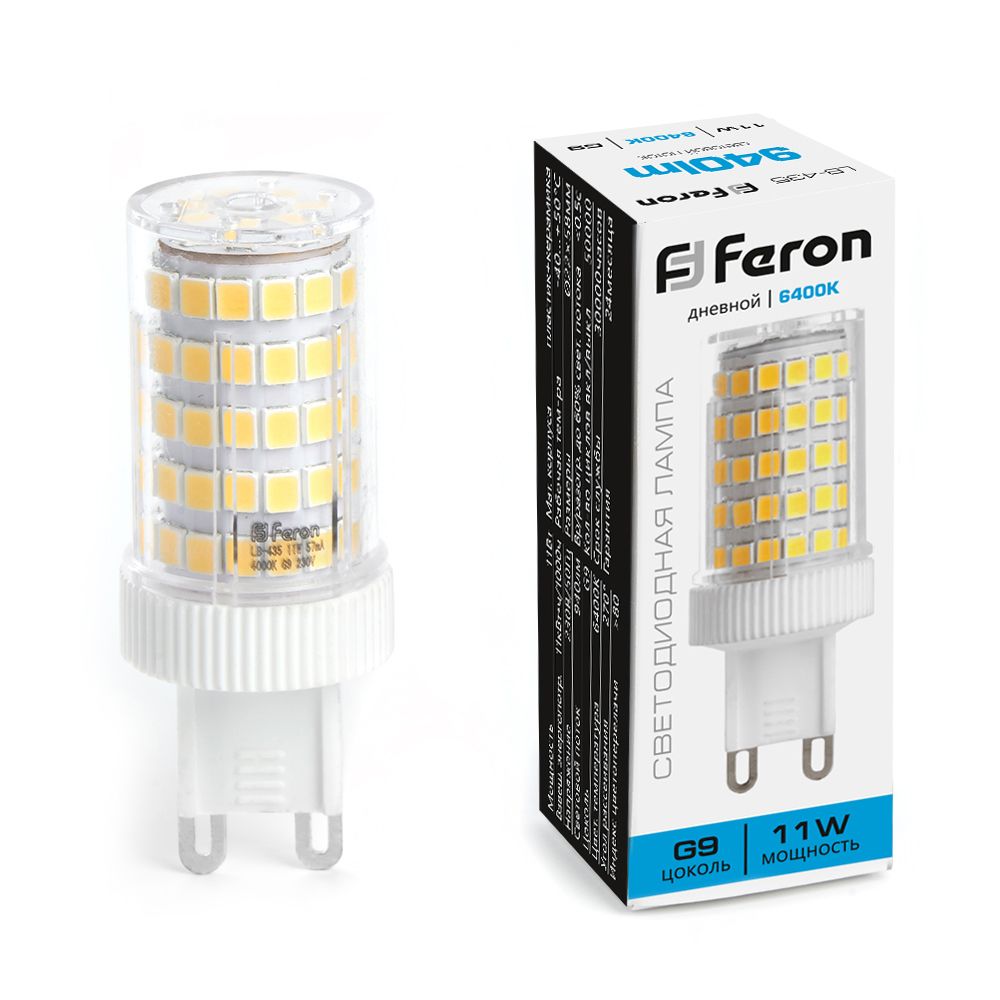Лампа светодиодная Feron LB-435 G9 11W 6400K