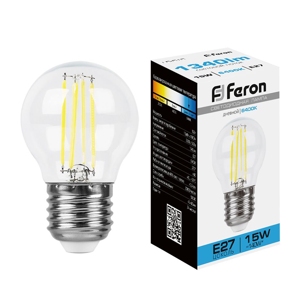 Лампа светодиодная Feron LB-515 Шарик E27 15W 6400K