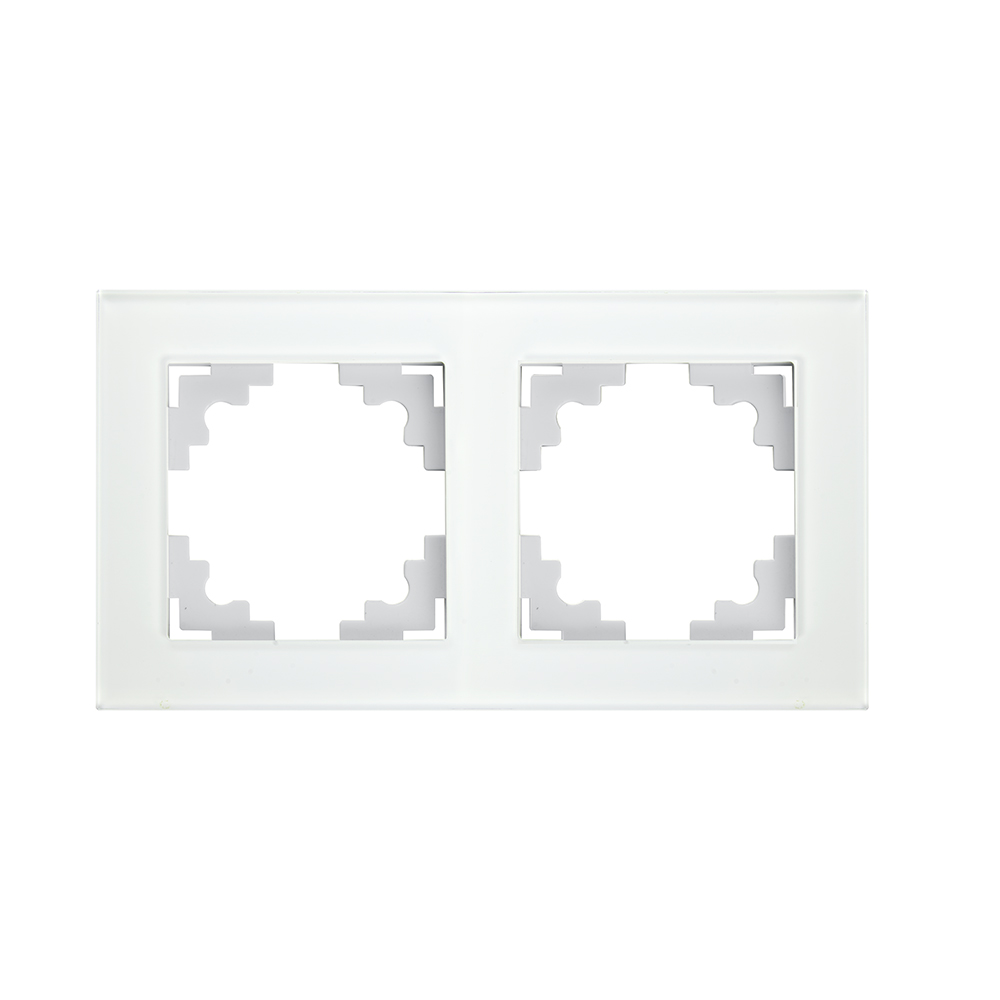 Рамка горизонтальная 2-местная,STEKKER ,GFR00-7002-01, серия Катрин, белый