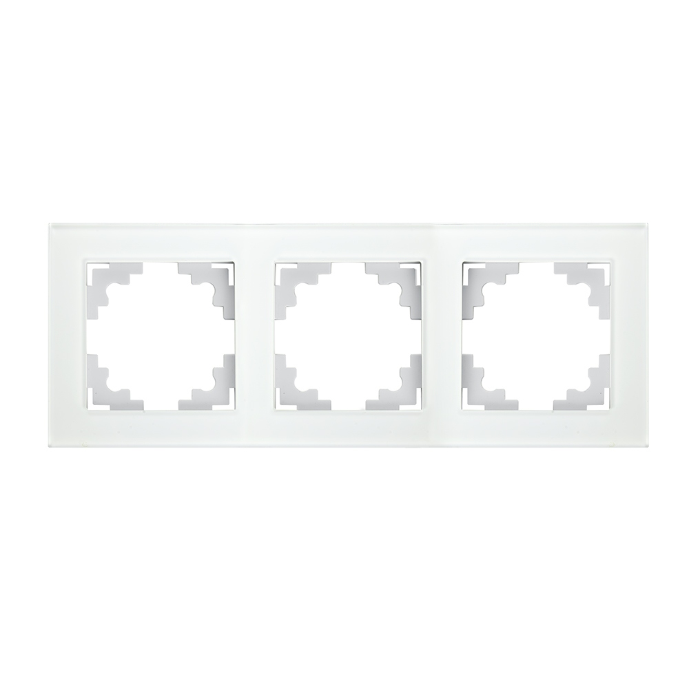Рамка горизонтальная 3-местная,STEKKER, GFR00-7003-01, серия Катрин, белый