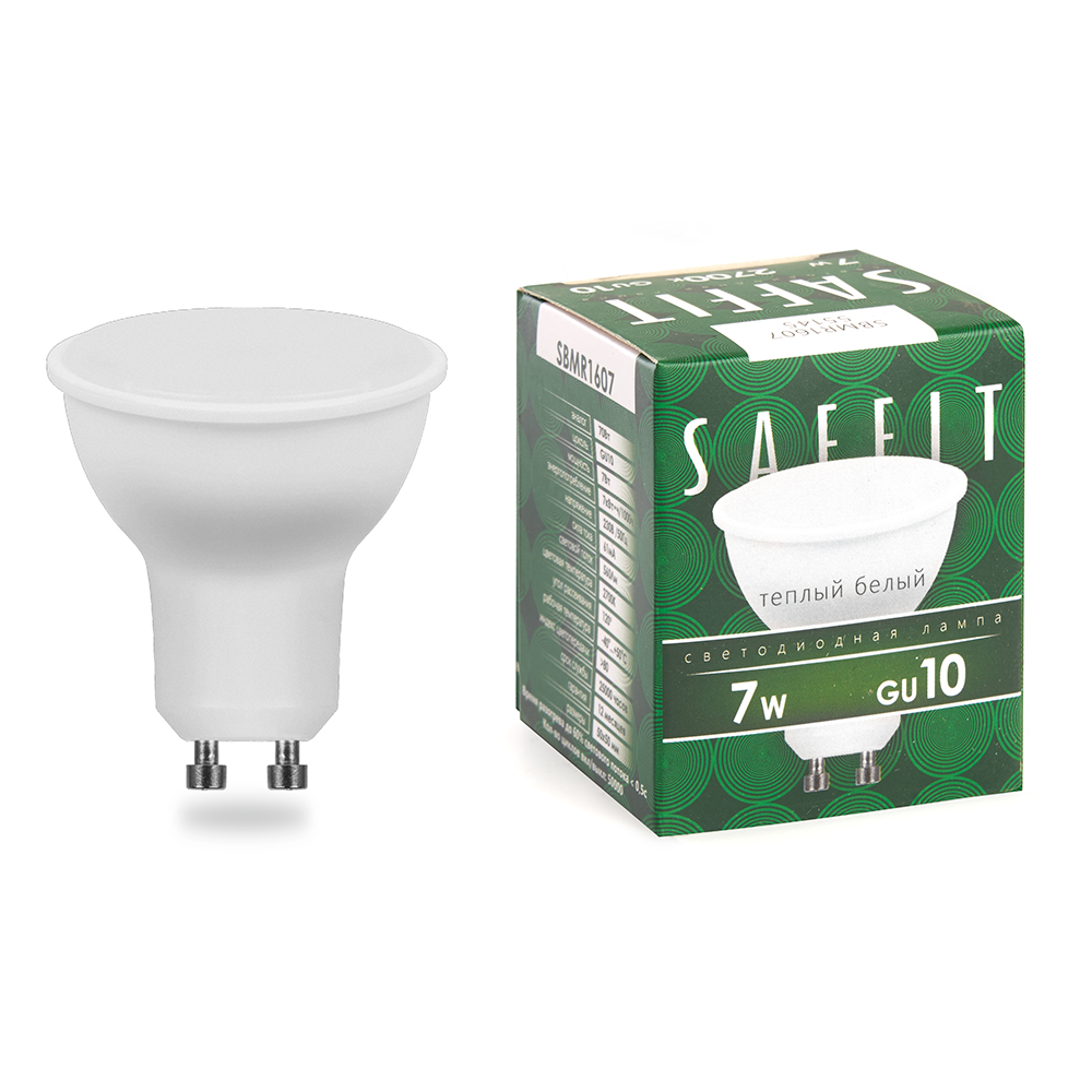 Лампа светодиодная SAFFIT SBMR1607 MR16 GU10 7W 2700K