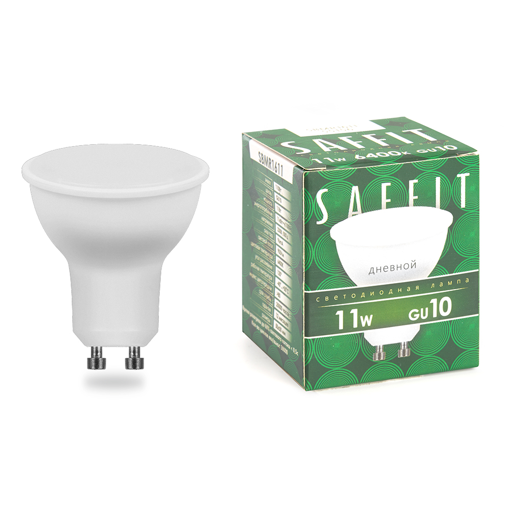 Лампа светодиодная SAFFIT SBMR1611 MR16 GU10 11W 6400K