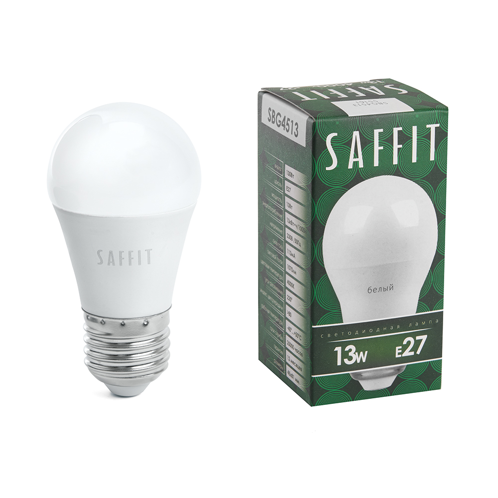 Лампа светодиодная SAFFIT SBG4513 Шарик E27 13W 4000K