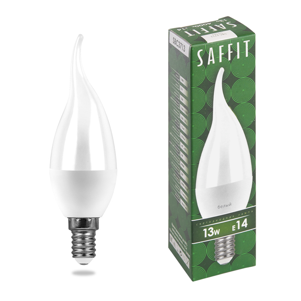 Лампа светодиодная SAFFIT SBC3713 Свеча на ветру E14 13W 4000K