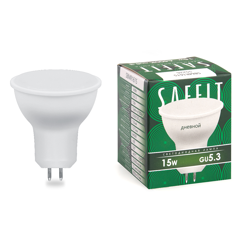 Лампа светодиодная SAFFIT SBMR1615 MR16 GU5.3 15W 6400K
