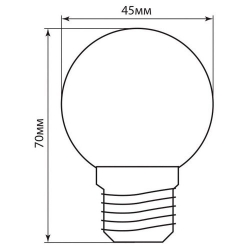 Лампа цветная 1w LED - вид 2 миниатюра